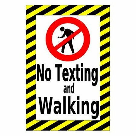 PRISTINE PRODUCTS No Texting and Walking Floor Signs. x 3. stNTW2436